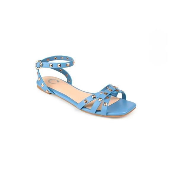 Journee Collection “Zendaya” Faux Leather Studded Slingback Sandals – Size 9.5 - Picture 2 of 8
